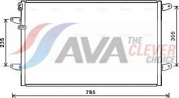 Радиатор кондиционера (конденсатор) AVA (алюминий). Артикул VN5379