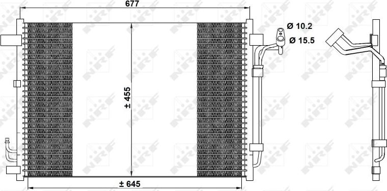 Радиатор кондиционера (конденсатор) NRF (алюминий). Артикул 350094