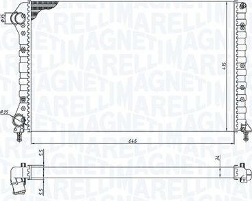 Радиатор охлаждения двигателя Magneti Marelli для Fiat Doblo I 2001-2015. Артикул 350213179000