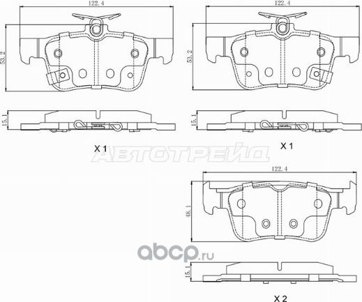 Колодки тормозные зад CHANGAN CS55 17-HONDA CIVIC (SAT). Артикул ST280218