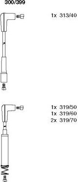 Высоковольтные провода (провода зажигания) (комплект) Bremi для Opel Vectra A 1989-1990. Артикул 300/399