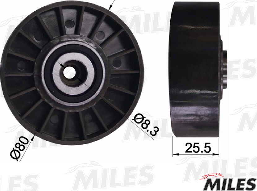Натяжной ролик (натяжитель) приводного поликлинового ремня Miles. Артикул AG03083