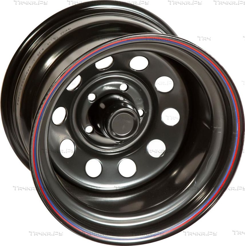 Колёсный диск OFF-ROAD Wheels усиленный стальной черный 5x139,7 12xR16 d110 ET-55 для УАЗ Буханка 1990-2026. Артикул 1612-53910BL-55