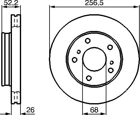 Тормозной диск Bosch передний для Nissan Vanette III 1994-2001. Артикул 0 986 478 485