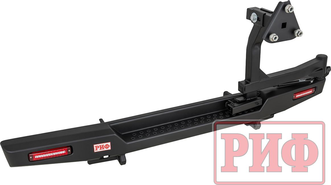 Бампер силовой РИФ задний с фонарями, калиткой, возможностью установки фаркопа, стандарт для ГАЗ Соболь NN 2010-2026. Артикул RIFGNN-21225