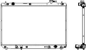 Радиатор охлаждения двигателя Sakura для Toyota Highlander I (U20) 2000-2007. Артикул 3461-1018