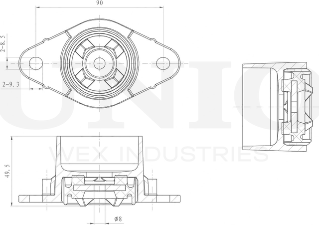 Опора амортизационной стойки (Unio). Артикул RMP-13017