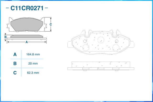 Колодки тормозные передние (Low Metallic) (Cworks). Артикул C11CR0271