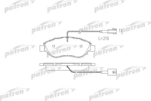 Тормозные колодки Patron передние для Fiat Stilo 2001-2008. Артикул PBP1468
