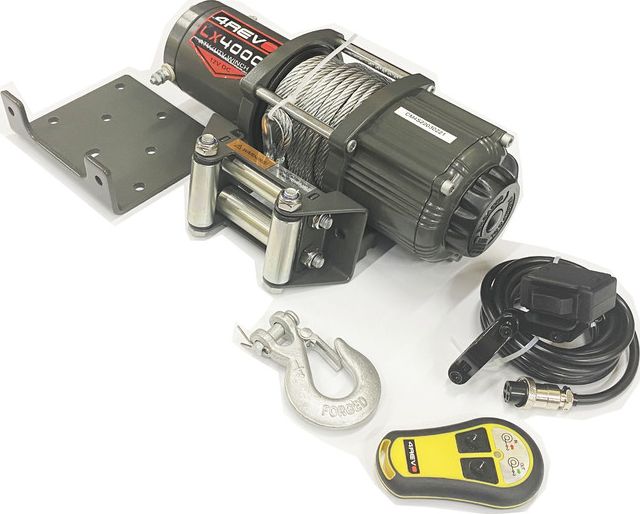Лебёдка электрическая для квадроцикла/снегохода 4Revo LX-4000 (Стальной трос). Артикул 4R-W401A