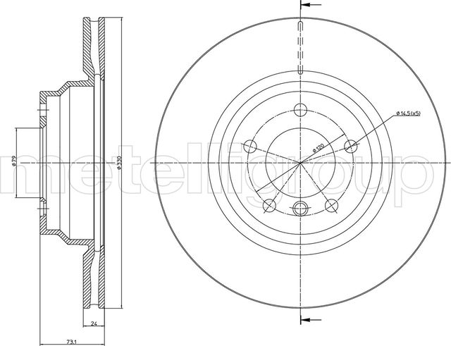 Тормозной диск Metelli. Артикул 23-0872C