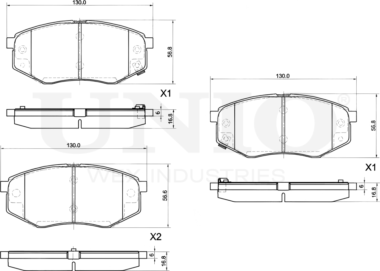Колодки тормозные дисковые, комплект (Unio). Артикул BRP-20401