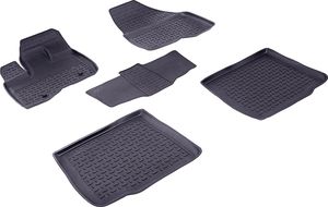 Коврики резиновые Seintex с высоким бортиком для салона Ford Explorer V 2010-2025. Артикул 85081