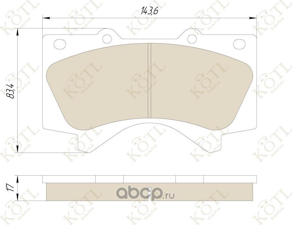 Колодки тормозные дисковые передние к-т TOYOTA LAND CRUISER J200 4.5D/4.7 07-/LEXUS (Kotl) Kotl. Артикул 3524kt