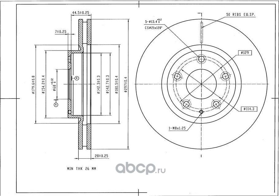 Диск тормозной AVANTECH. Артикул BR3021S