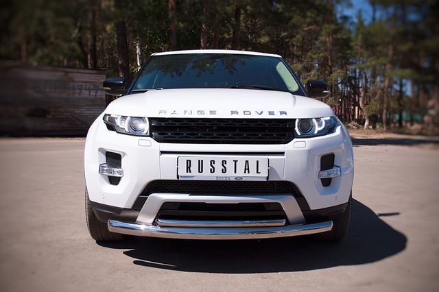 Защита RusStal переднего бампера d76/42 (дуга) для Land Rover Range Rover Evoque I Dynamic 2011-2018. Артикул REDZ-000656