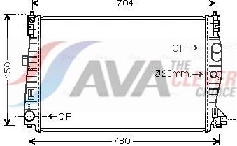 Радиатор охлаждения двигателя AVA. Артикул ALA2132