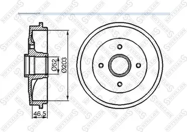 Тормозной барабан Stellox задний для Citroen C2 2003-2012. Артикул 6025-1905-SX