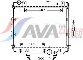Радиатор охлаждения двигателя AVA. Артикул JEA2038