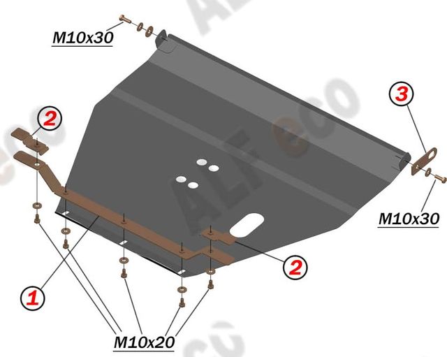 Защита алюминиевая Alfeco для картера и КПП Rover 600 1993-1999. Артикул ALF.09.18al