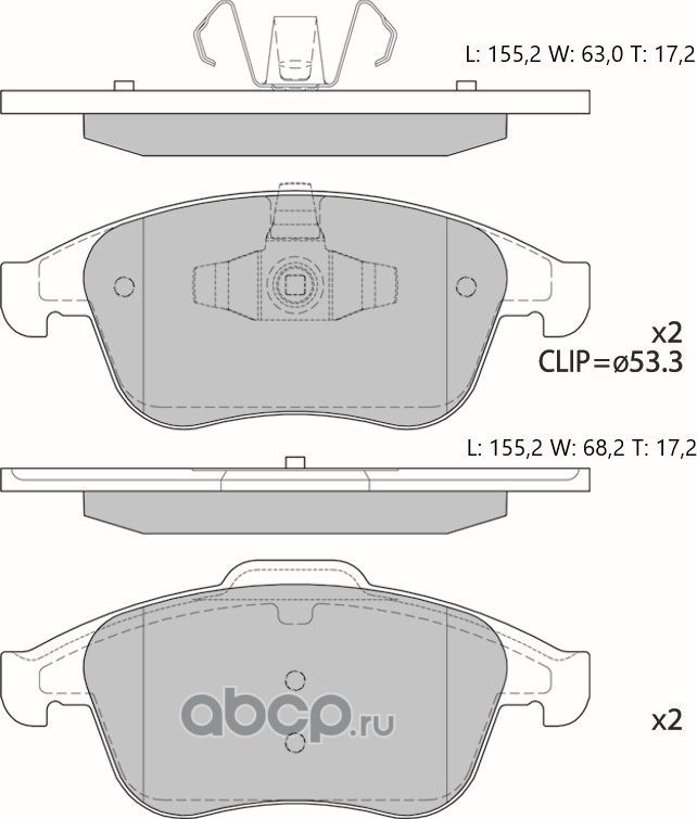 Колодки тормозные дисковые Avantech (противоскрипная пластина в компл.). Артикул AV003