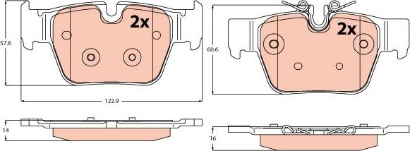 Тормозные колодки TRW. Артикул GDB2384