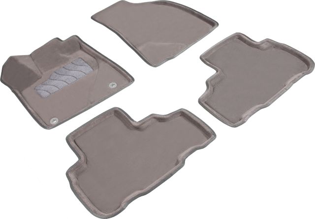 Коврики Seintex 3D ворсовые для салона Toyota Highlander III 2013-2019 Серые. Артикул 86049