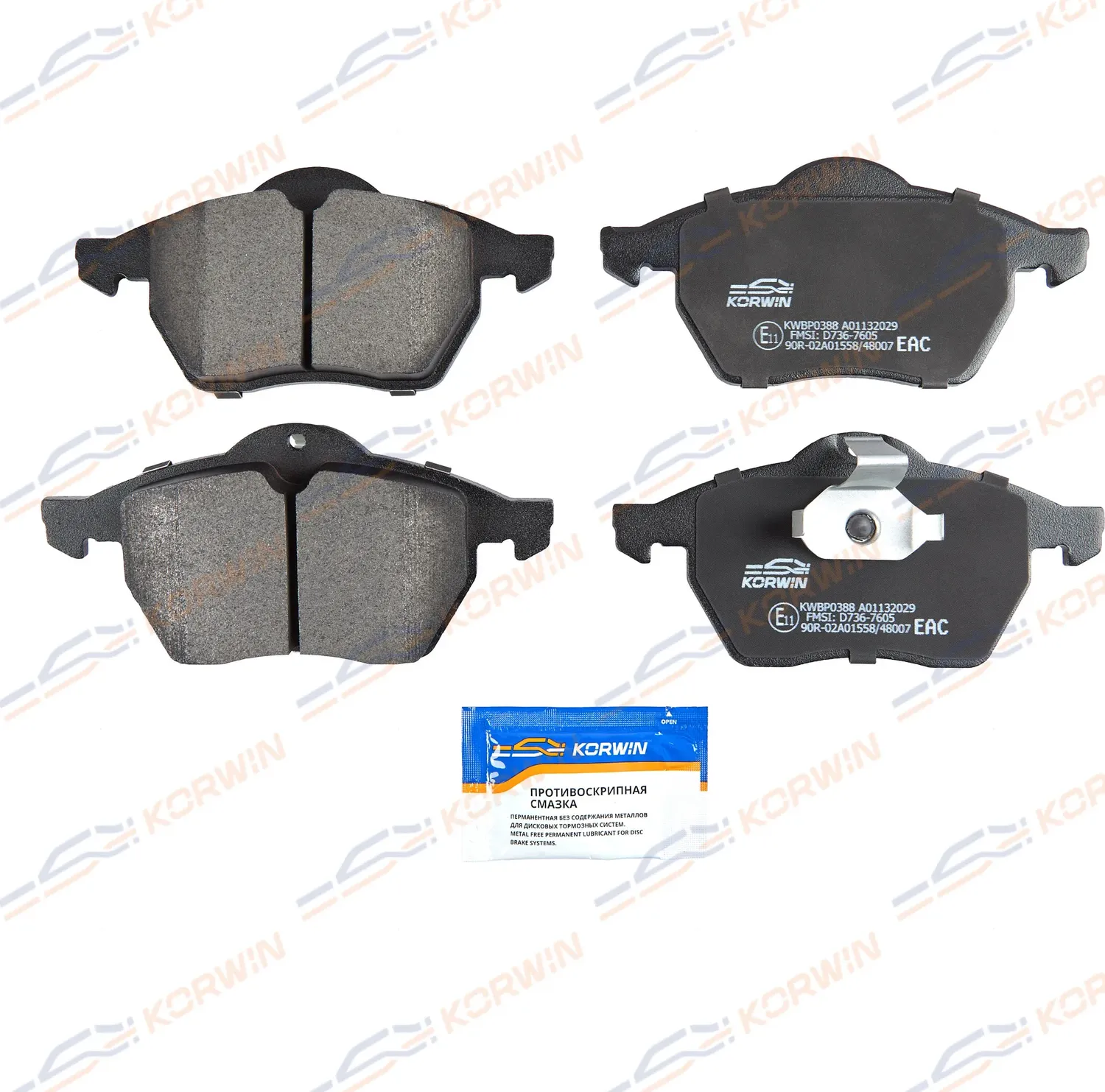 Колодки тормозные перед. Opel Vectra B 95-03/Astra G 98-09/Saab 9-5 (97-09) (Korwin). Артикул KWBP0388