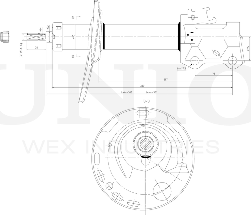Амортизатор подвески (Unio). Артикул SAB-10316