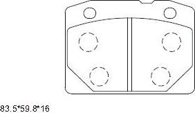 Тормозные колодки Asimco передние для ВАЗ 2107 1983-2012. Артикул KD8706