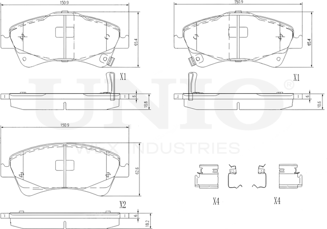 Колодки тормозные диск. передние Toyota Corolla (E140,E150) 06-, Avensis (T270) 08-, Auris (E150,E18 (Unio). Артикул BRP-20131