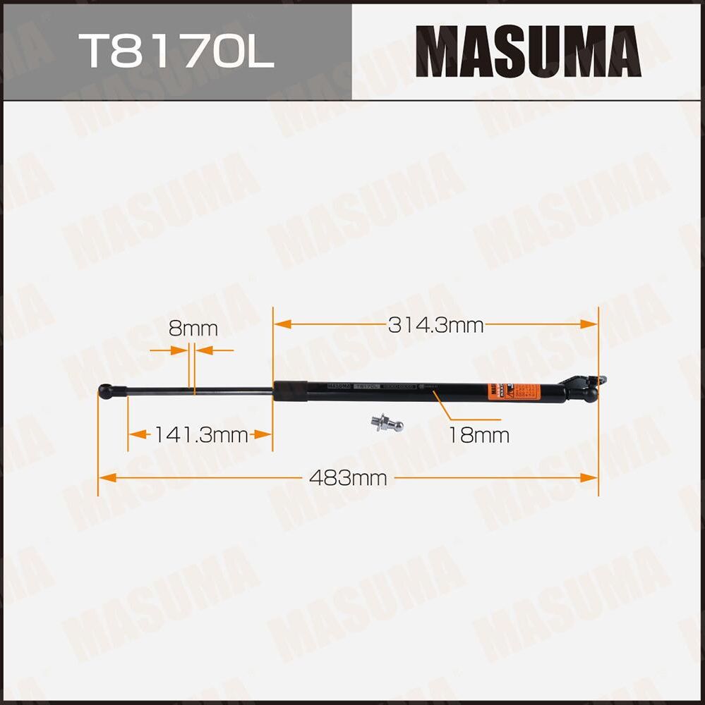 Упор газовый багажника MASUMA, L=483mm (1/20). Артикул T8170L