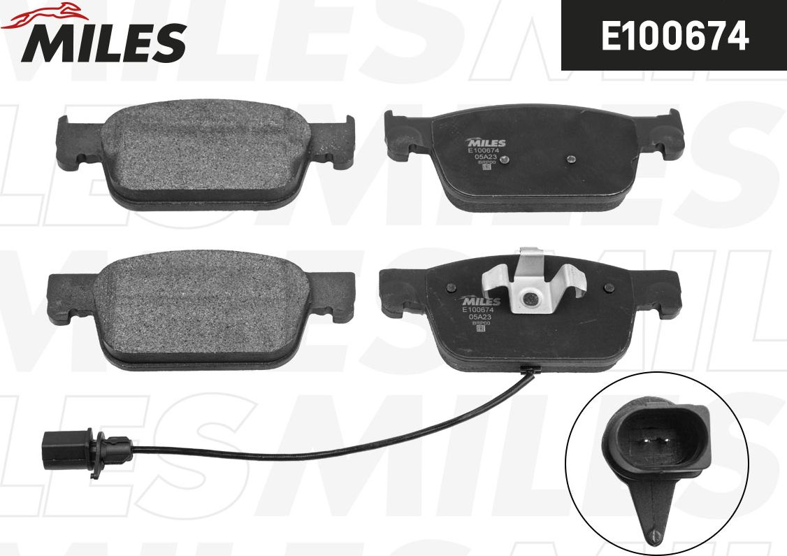 Тормозные колодки Miles (Semi-Metallic). Артикул E100674