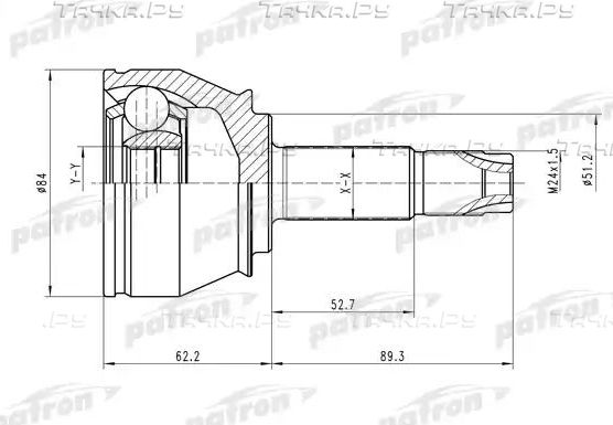 Шрус наружный (граната) Patron. Артикул PCV1419