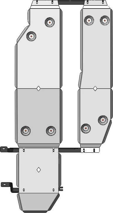 Защита алюминиевая АВС-Дизайн для топливного бака и абсорбера Cadillac XT5 4х2, 4х4 2019-2026. Артикул 04.45ABC