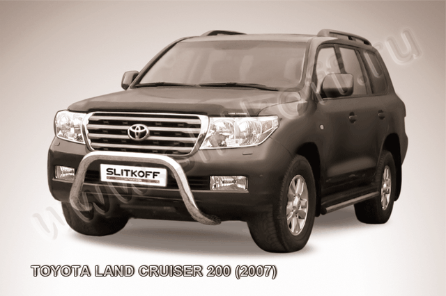 Кенгурятник Slitkoff d76 низкий мини для Toyota Land Cruiser 200 2007-2012. Артикул TLC2-009
