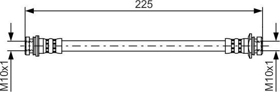 Тормозной шланг Bosch задний для Daewoo Kalos 2002-2005. Артикул 1 987 481 387