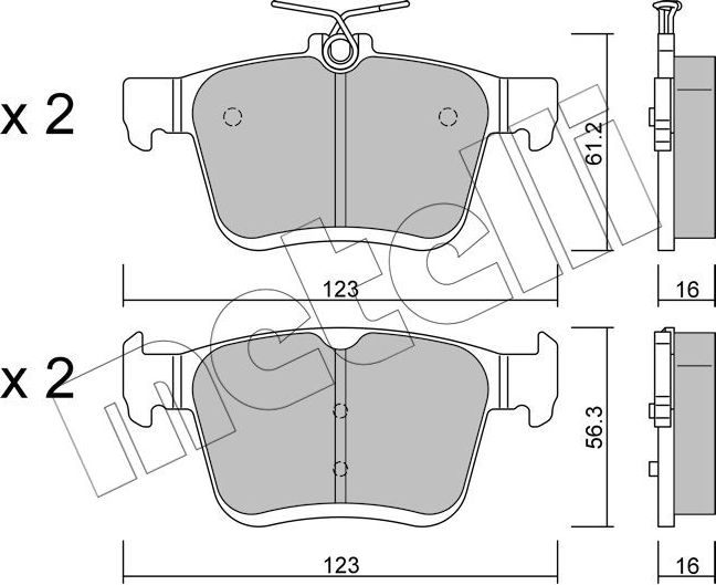 Тормозные колодки Metelli. Артикул 22-0951-0