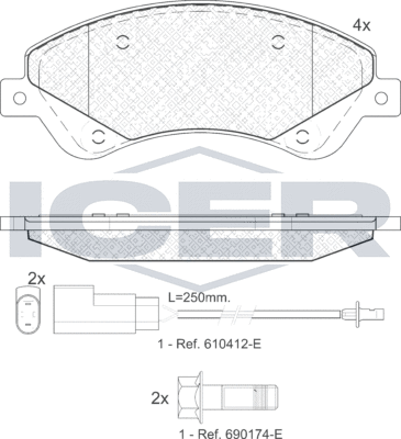 Тормозные колодки Icer. Артикул 141792