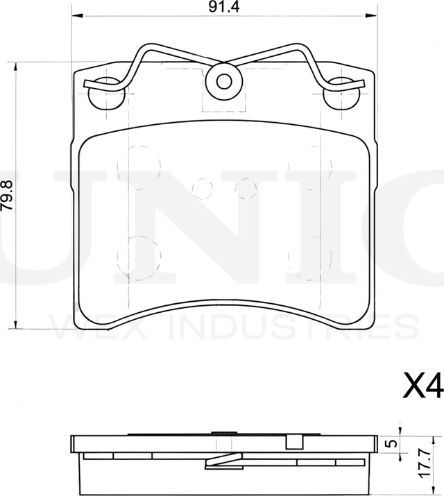 Колодки тормозные дисковые, комплект (Unio). Артикул BRP-20455