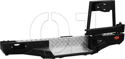 Бампер силовой OJ задний с правой калиткой под запаску и возможностью установки лебёдки для УАЗ Буханка 3741, 3909, 2206, 3962 (с возможностью установки лебёдки) 1990-2026. Артикул 03.101.24