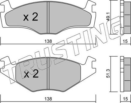 Тормозные колодки Trusting передние для SEAT Cordoba I 1993-1996. Артикул 047.0
