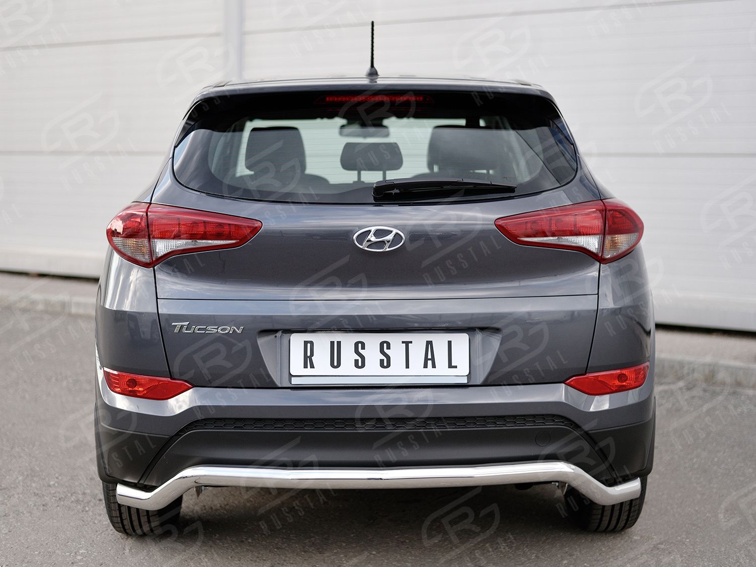 Защита РусCталь заднего бампера d63 волна для Hyundai Tucson III 2015-2018. Артикул HTZ-002239