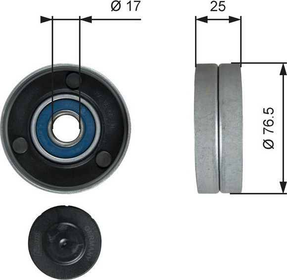 Направляющий (ведущий) ролик приводного поликлинового ремня Gates (Металл) для Volvo S90 I 1997-1998. Артикул T38059