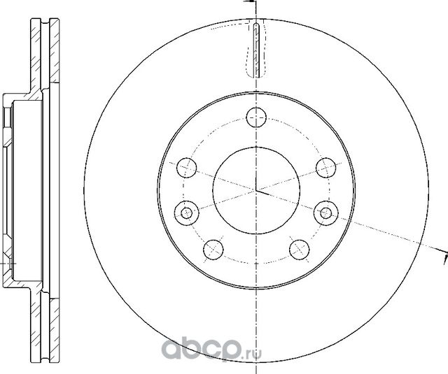 Диск тормозной вентилируемый (G-Brake). Артикул GR21333