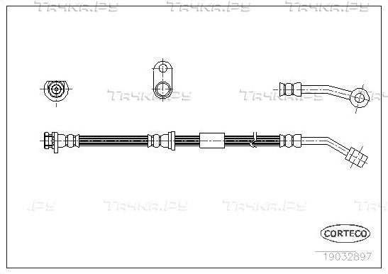 Тормозной шланг Corteco передний правый/левый для Honda Civic VI 1995-2001. Артикул 19032897