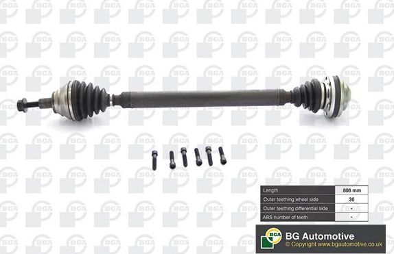 Полуось (привод в сборе, приводной вал) BGA. Артикул DS9631R