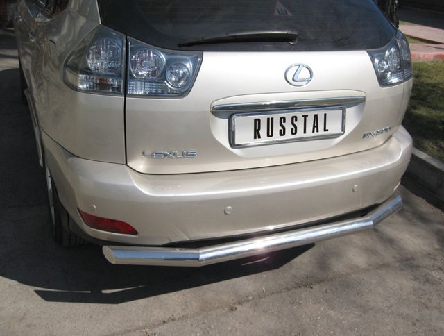 Защита RusStal заднего бампера d63 (3 секции) для Lexus RX 300/330/350 2003-2008. Артикул LRZ-000397