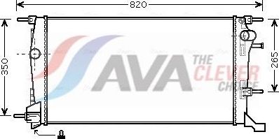 Радиатор охлаждения двигателя AVA для Renault Megane III 2008-2016. Артикул RTA2445