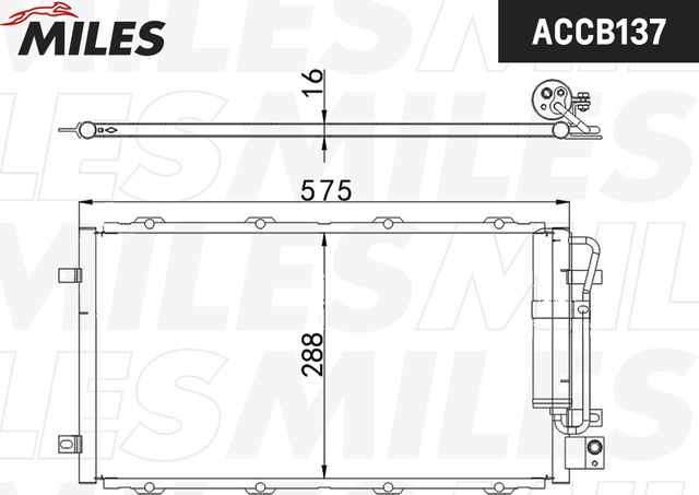 Радиатор кондиционера (конденсатор) Miles (алюминий) для Lada Granta I 2011-2026. Артикул ACCB137
